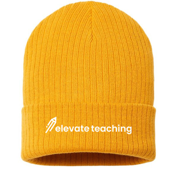 Atlantis Headwear Sustainable Rib Cuffed Beanie - Embroidered Logo Thumbnail